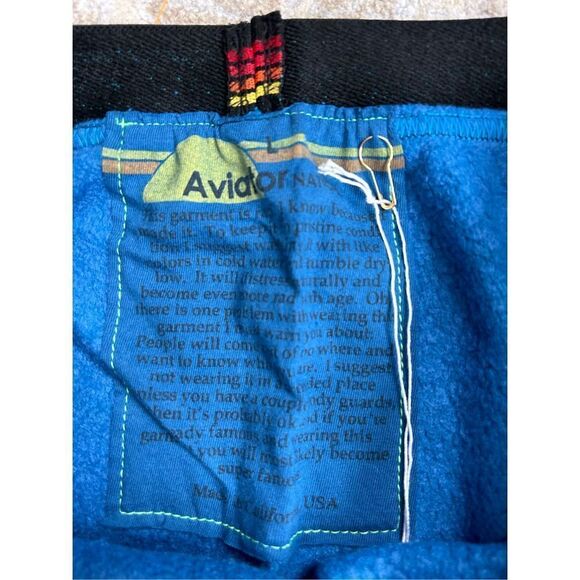 Aviator Nation Logo Stripe Sweatpants Caribbean Blue Women's Large -SOLD OUT ONL - Picture 7 of 10